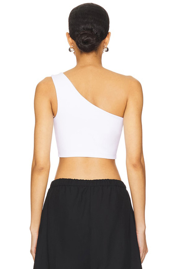 AFR CLOTHES Women's Double Layer Jersey Fabric Single Shoulder Crop Top