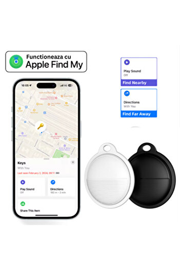 D&K WONDER Anti-lost device with GPS location, D&K, for iPhone Apple FindMy, waterproof, Black