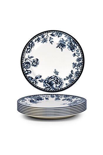 Claytan Rhapsody 10.5-Inch Dark Blue Ceramic Dinner Plate - Set of 6