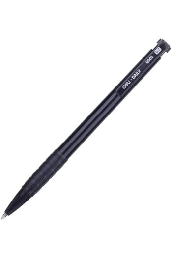 Deli Retractable Smooth Ballpoint Pen 12-Pieces, 0.7 mm Size, Black