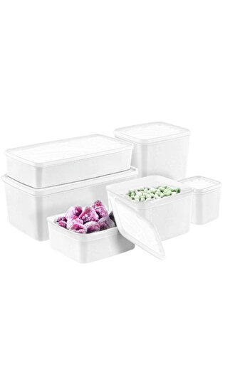 Online Home Market Alaska Deep Freezer Storage Container Set of 6 (380ml, 650ml, 1,1Lt, 1,85Lt, 2,0Lt, 3,5Lt)