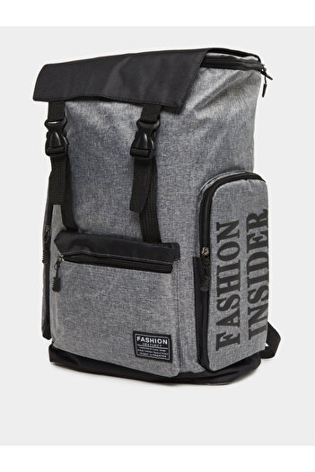 Styli Boys Grey Printed Pocket Backpack