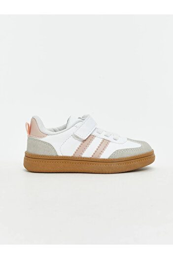 LC Waikiki Lcw Steps Ecru Lace-Up and Velcro Baby Girl Sneakers