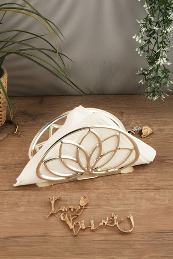 AKSESUAR EVRENİ Almar Silver Stainless Steel Ultra Luxury Napkin Holder Organizer Presentation Kitchen Decoration Tableware
