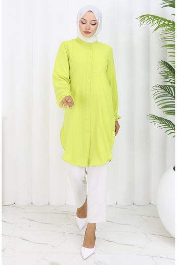 sefamerve Buttoned tunic from boydan 3118-02 yellowish green