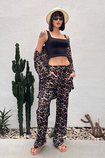 New Now Patterned Burumluk Kimono Set