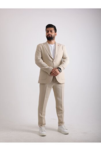 FASHİON FİRST Drawstring Pants Sports Men's Suit Summer Seersucker Fabric