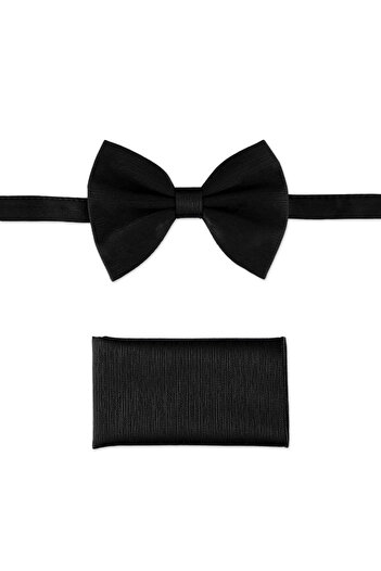 Hatemoğlu Black Bow Tie Hanky Set