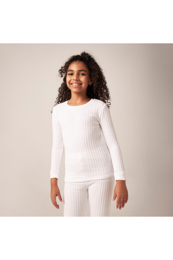 Juniors Textured Thermal Top and Pants Set