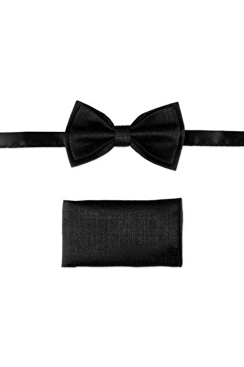 Hatemoğlu Black Bow Tie Hanky Set