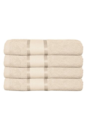 OEM Set 4 prosoape de baie, bumbac, simple, 400g/m², 70x140cm, crem