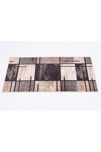 OEM Covor Antiaderent, Model Abstract, Polipropilena /Imitatie Casmir, Bej Nuante, 80x150cm