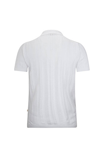 Hatemoğlu White Regular Fit Collar Shirt T-Shirt