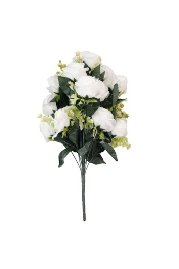 OEM Buchet de flori artificiale, textil/PVC, 70 cm, alb