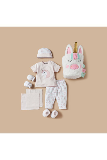 Juniors 8-Piece Unicorn Detail Assorted Cotton Clothing Set