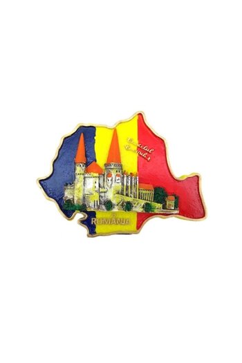 OEM Resin decorative map with Corvin Castle, 14.5x11cm