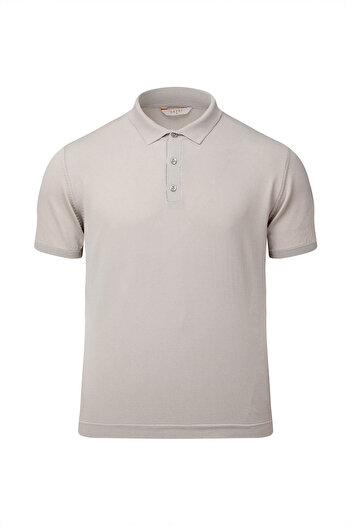 Hatemoğlu Mink Regular Fit Polo Neck Rayon T-Shirt