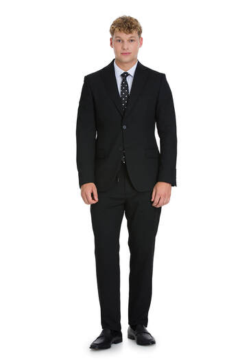 Hatemoğlu Black Slim Fit Mono Collar Classic Suit