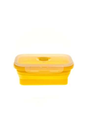 OEM Silicone and PVC Food Container 500 ml Yellow 16x10x6 cm