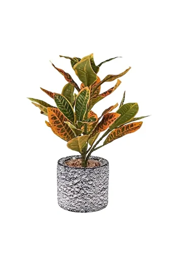 OEM Ceramic Pot with Plastic Decorative Plant, 15x28 cm, Multicolor, M3