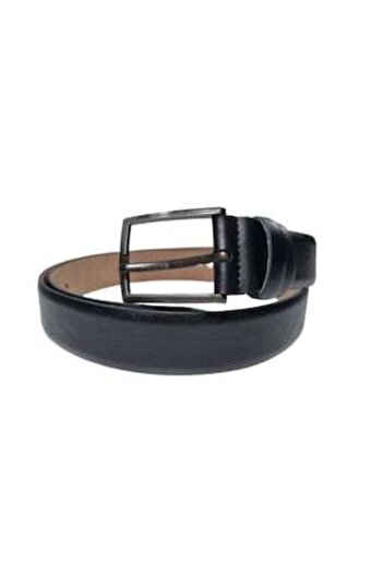 OEM Men's Belt, Synthetic Leather, Black Glossy, Width 3.5 cm, Length 115 cm