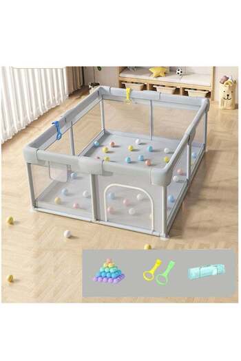 COOYA Playpen with Mat for Babies and Toddlers, Baby Play Yards No Gaps, Playpen with Gate, Indoor