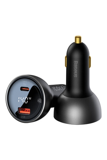 Baseus Încărcător auto USB USB-C PD3.1 140W + cablu USB-C 1m negru