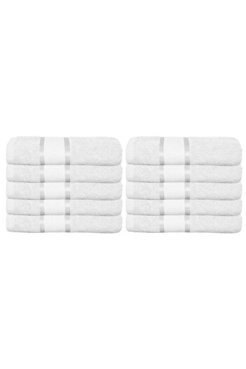 OEM Set 10 Bath Towels, Cotton, Solid Color, 400g/m², 70x140cm, White