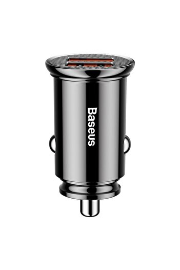 Baseus Inteligentna ładowarka samochodowa Circular 2x USB QC3.0 Quick Charge 3.0 SCP AFC 30W czarny