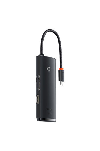Baseus Lite Series wielofunkcyjny HUB USB-C 2 x USB 3.0 USB-C HDMI 1.4 SD-TF czarny