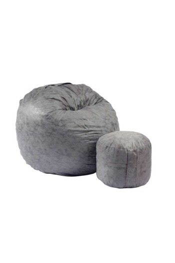 Pufrelax Set Fotoliu Matusalem cu Otoman (suport picioare), Material Textil - Moon Grey