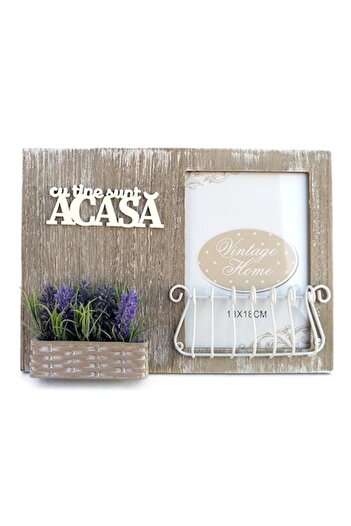 OEM Photo frame with lavender and grid - At home the soul recharges, decorative object