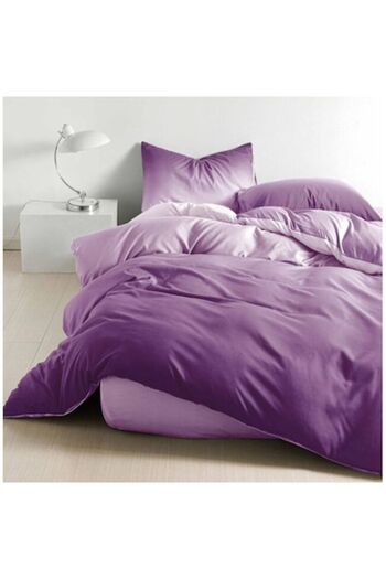 OEM Double bed set, reversible design, gradient, 4 pieces, 2 persons, 180x200cm, cotton satin, pure