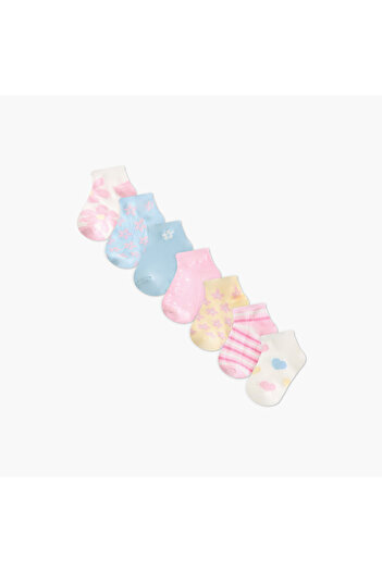 Juniors Textured Ankle Length Socks - Set of 7