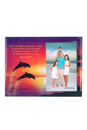 OEM Glass photo frame for 10x15 photos with summer images and dedication uncle, 22x17 cm