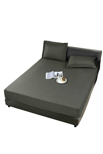 JOJO HOME Waterproof Bed Cover, Jojo Home, 3 pcs, Cotton Terry, 180x200cm, Dark Gray