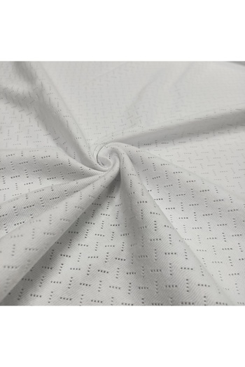 Kaf Kumaş Perforated Pointelle Rib Fabric |   100% Cotton |   White Cross Line