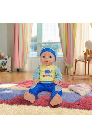 PROCART Baby doll that pees, boy clothes, height 40 cm, potty, pacifier, bottle, 3 years+