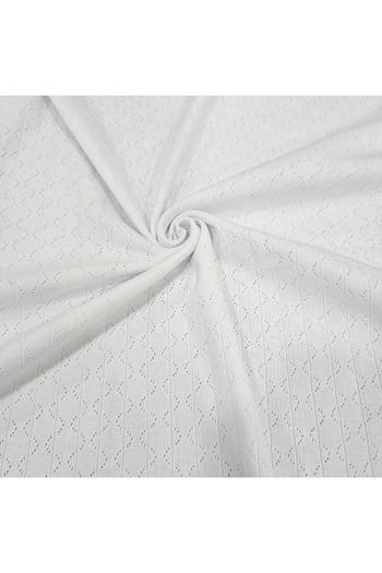 Kaf Kumaş White Perforated Pointelle Rib Fabric |   100% Cotton |   Model-8