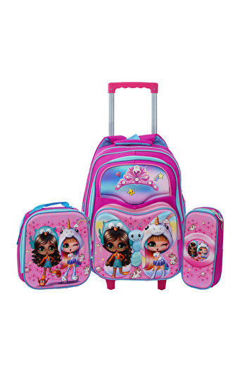 PARAJOHN Versatile 3-Piece School Bag Set: Backpack with Trolley, Lunch Box, and Pencil Case