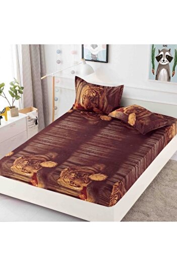 JOJO HOME Fitted sheet for double bed, teddy bears, 3 pieces, 2 persons, 180x200cm, F