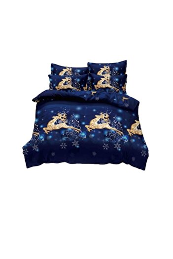 JOJO HOME Bedding Set, Jojo Home, Finet, 1 Person, 4 Pieces, Golden Reindeer, 155x230cm, Multicolor
