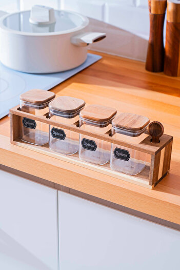 ACAR Calix 4-Piece Spice Rack Set with Stand