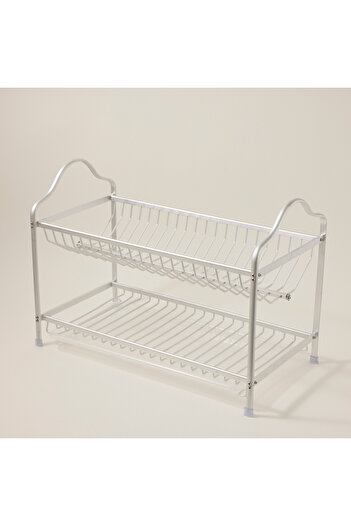 Alberto silver aluminum dish rack 2 layers 55 cm