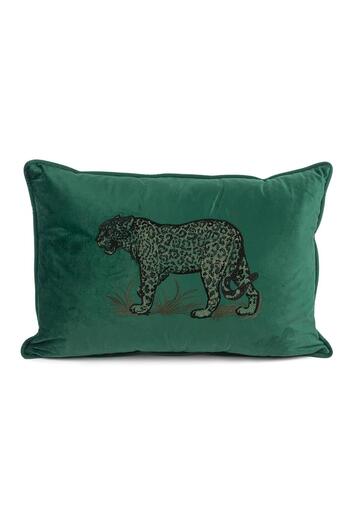 Mikasa Moor Leopard Embroidered Green Velvet Pillow Throw Pillow 40X60Cm