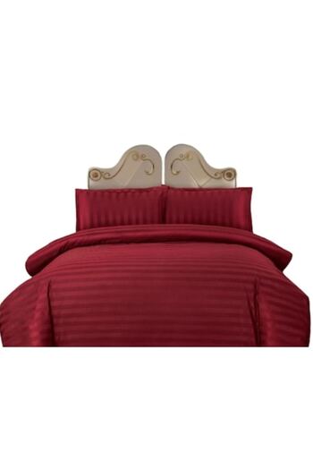 OEM Double Bed Set with Elastic, Damask, 2 Persons, 180x230 cm, Bordeaux