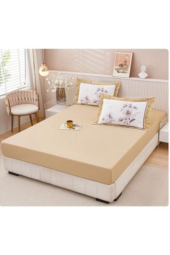 OEM Elastic Bed Sheet, 2 Persons, 160x200 cm, Uni, Cream