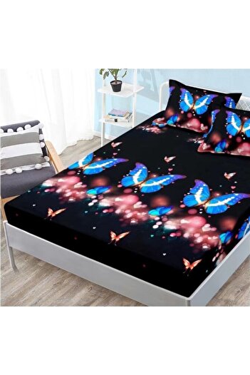 OEM Sheet and pillowcase set, Finet, 3 pieces, 2 persons, 180x200cm, butterflies