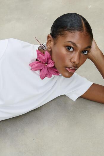 Stradivarius Fabric flower choker