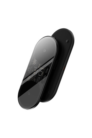 Baseus Încărcător wireless dual QI cu afișaj USB-C 20W - Negru